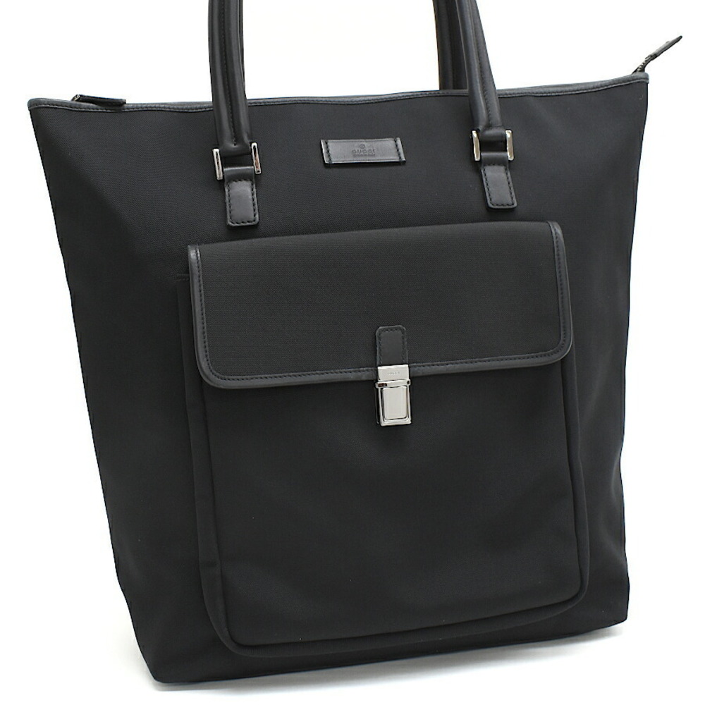 Gucci Tote Bag Black Canvas Shoulder Strap